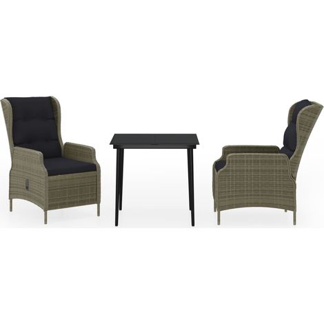 Maison Exclusive - 3-tlg. Garten-Essgruppe Braun