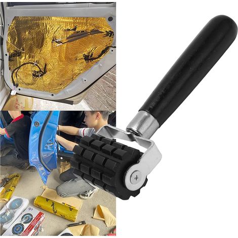 Rouleau en silicone insonorisant avec poignée ergonomique en pin et roue de 6,9 pouces pour voiture - Filtre à bruit L 2 pouces