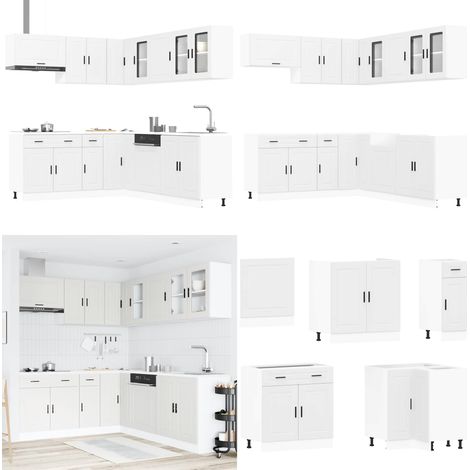 vidaXL 11-tlg. Küchenschrank-Set Porto Weiß Holzwerkstoff (1/5)