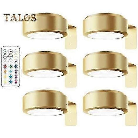 Lampe pour tableau avec télécommande, 100 lumens, haute luminosité, intensité variable, 3 modes d'éclairage, fonctionne sur piles, sans perçage, couleur dorée. (1/5)