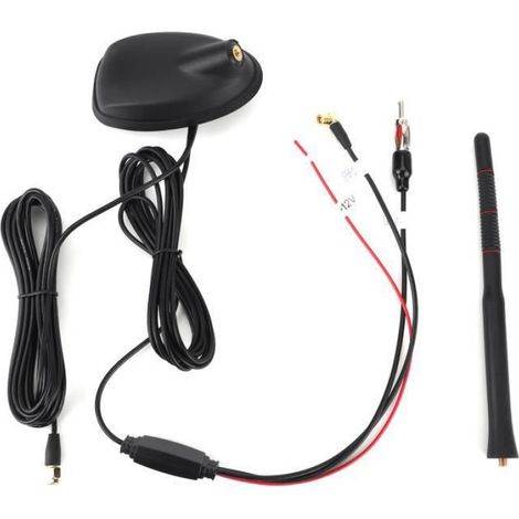 Antenne de voiture - - DAB+GPS+FM - Amplifiée - Universelle - Blanche (1/4)