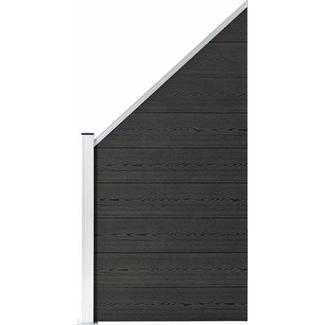 Panneau de clôture-Clôture de jardin WPC 95x(105-180) cm Gris (1/5)