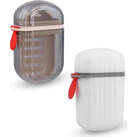 Reise-Organizer-Toilettenartikel-Set – 2-teilig – Grau, Weiß