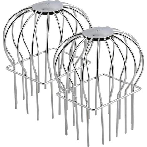 Protection de Gouttière, 2 Pièces, Filtre de Gouttière à Tête Ronde, Protection de Gouttière, Même Couvercle de Gouttière de Remplacement Creux pour Feuilles-B (1/5)