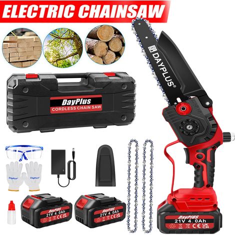 8" INCH Brushless Cordless Chainsaw Cutter Handheld Garden Courtyard Branch Wood Cutting Battery