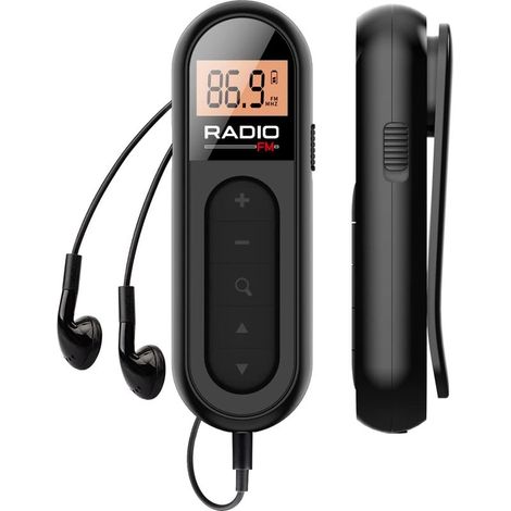 Radio FM portátil, radio numérique de poche Transistor recargable avec excellente réception, clip de ceinture et auriculaire, idée pour le jogging et la marche (1/5)