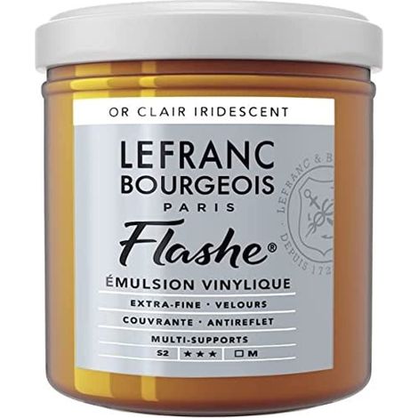 Lefranc Bourgeois Flashe – Colore, Vernice acrilica, Vinile, Oro Chiaro Iridescente, 125ML