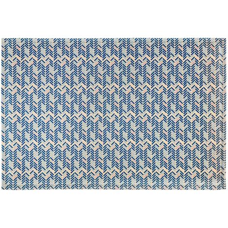 Set de table en polycoton à motif chevrons Bleu 45x30 cm