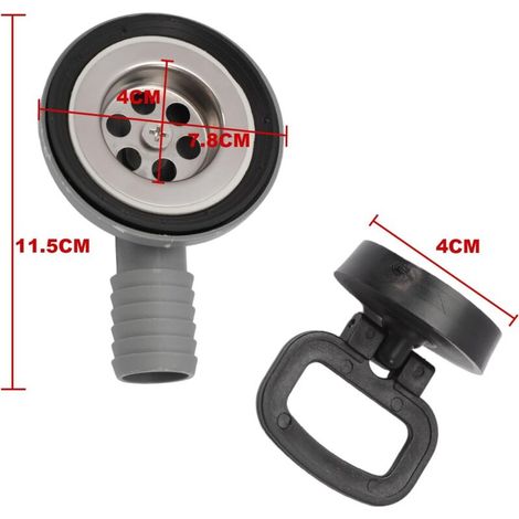 Tubo di scarico per lavello in acciaio inox da 55 mm di diametro per camper e roulotte, con uscita da 20-25 mm e gomito a 90°. (1/4)