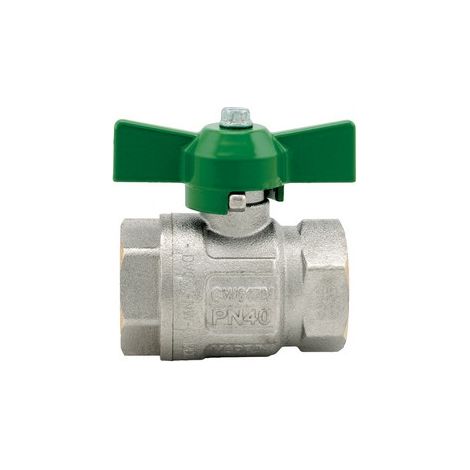 VALVOLA A SFERA IDEAL DVGW FF PASSAGGIO TOTALE CON FARFALLA Misura: 1/2" (DN 15) 50 bar / 725 psi