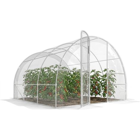 Protection des plantes avec serre de jardin 9 m², tunnel 3 x 3 x 2 m en PE 150 g/m² pour potager extérieur (1/5)