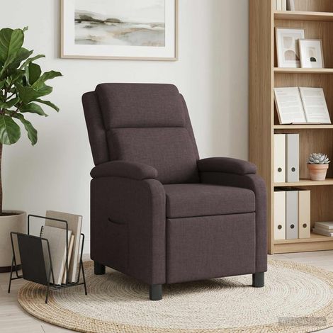 vidaXL Recliner Marrón Oscuro Tela (1/5)