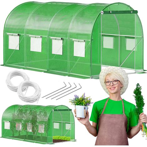 FOLIENTUNNEL GARTEN 450x200x200cm Folie UV4 gärtnerisch GEWÄCHSHAUS FOLIENHAUS