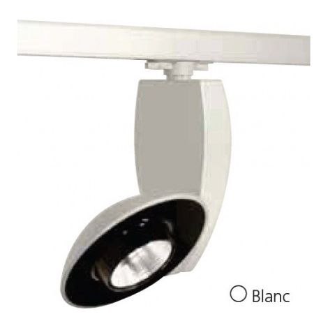 Projecteur LED 51W blanc orientable pour rail monophasé 3 allumages lumière blanc froid 4600K avec alim 230V IP20 BYBLOS (1/2)