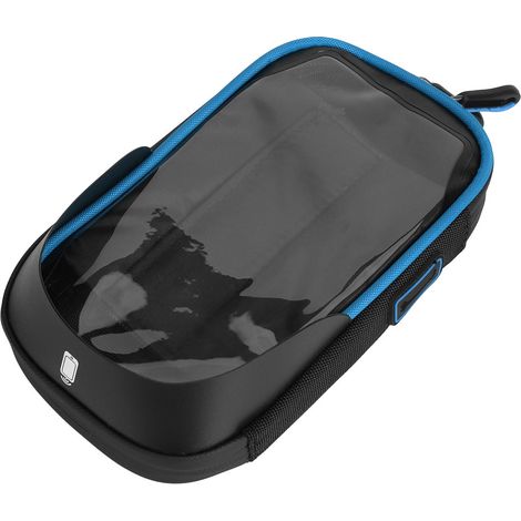 Support de téléphone portable pour vélo Wheel Up en tissu polyester 900D, sacoche en TPU avec écran tactile et système de navigation intégré (support type A, noir et bleu). (1/5)