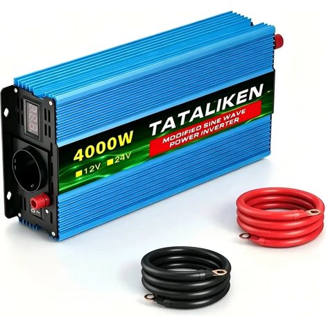 Tataliken Convertisseur 4000W 24V Onde Sinusoïdale Modifiée 230V Alimentation de Secours Haute Puissance pour Usage Domestique et Camping (1/5)
