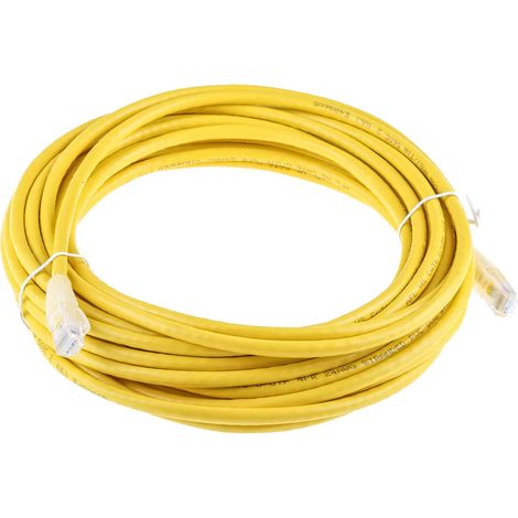Câble cat 6 Avec connecteur / , U/UTP, gaine PVC Jaune, 10m ( Prix pour 1 )