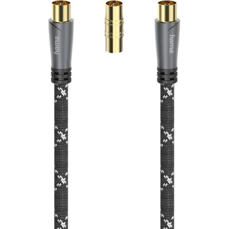 Hama 7205293 cable coaxial 3 m Negro, Blanco