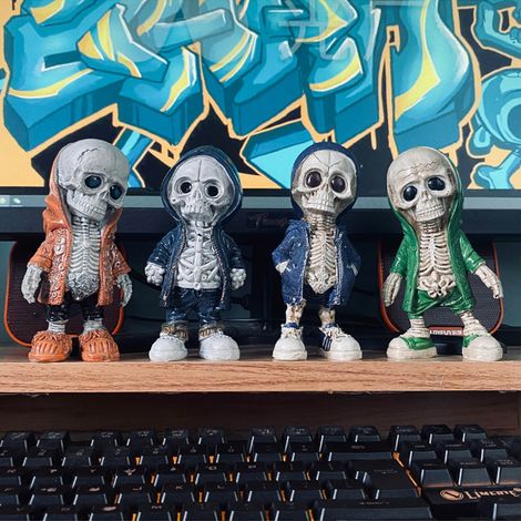 Halloween-Totenkopffigur – Trendiges und kreatives Ornament – Dekoratives Accessoire für eine gruselige Festivalatmosphäre (Typ A) (1/5)