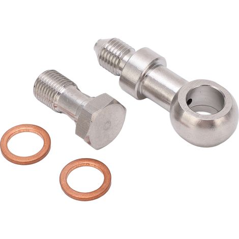 Kit de boulons banjo M10x1.0 en acier inoxydable, résistant à l'huile, avec raccord cannelé et rondelles, pour alimentation turbo, limiteur de débit 1,5 mm (1/5)