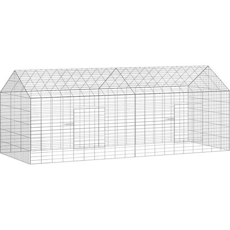 vidaXL Rabbit Cage Silver 200 x 78 x 78 cm Galvanised Steel