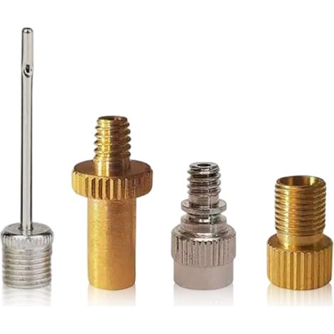 5 Pièces Adaptateur de Valve, Laiton, Compatible Presta Dunlop Schrader, pour Vélo Voiture Ballon (1/5)