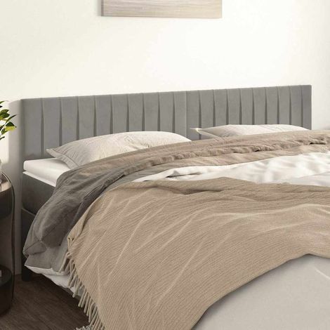vidaXL Cabeceros terciopelo gris claro 180x5x78/88 cm (1/5)