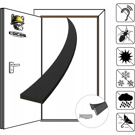 Guarnizione autoadesiva per porte e finestre E 20X4mm NERO (1/5)