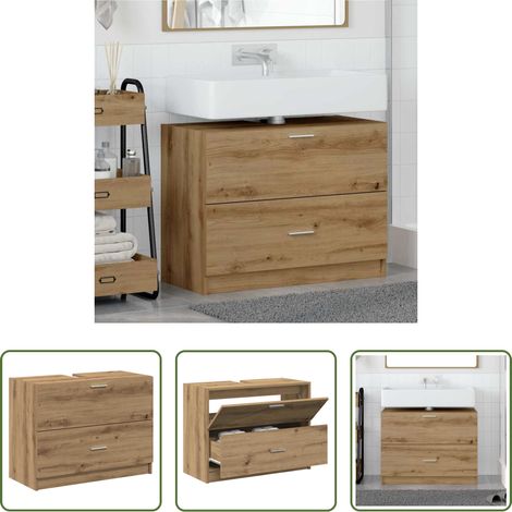Holzschrank -  Badezimmerschrank Artisan-Eiche 78 x 37 x 59 cm Holzwerkstoff (1/5)