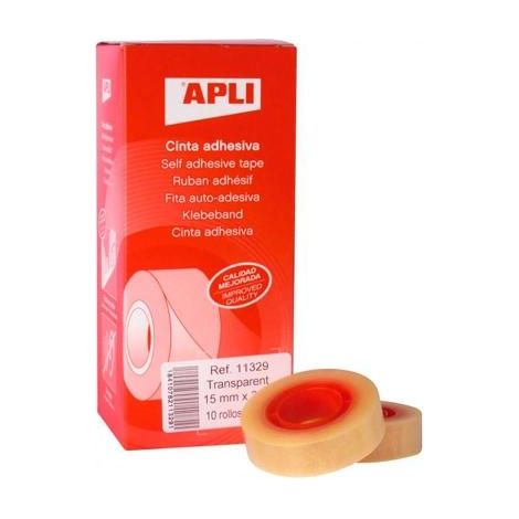 APLI CINTA ADHESIVA TRANSPARENTE ROLLO 15MM X 33M