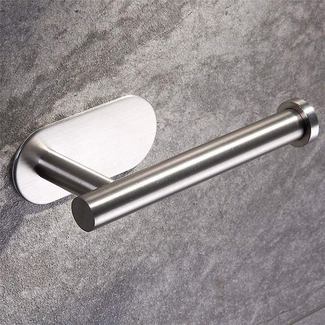 argent, Porte Papier Toilette, Support Premium Sans Perage, Porte Rouleau Papier Toilette Mural En Acier Inoxydable Pour Cuisine Et Salle De Bain (1/5)