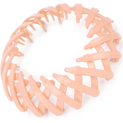 Barrette extensible nid d'oiseau pour chignons et queues de cheval - Accessoire cheveux rose (1/5)