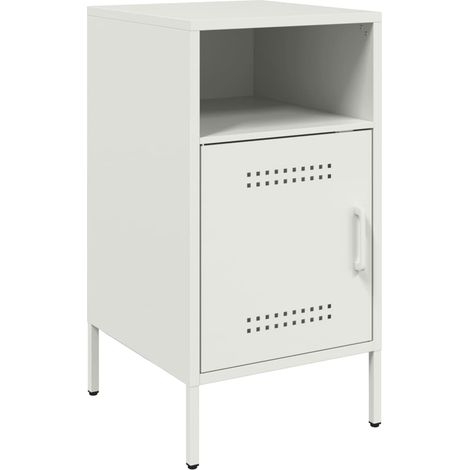 Maison Exclusive - Nachttisch Weiß 36x39x68 cm Stahl