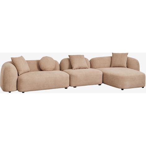 SKLUM Modulares Sofa mit rechter Chaiselongue, 3-teilig, in Chenille Coco                                   
