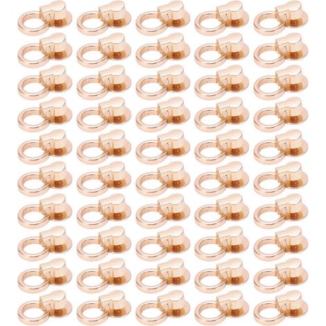 50 Ensembles Rivets Moine avec Anneaux, Tête Ronde 13x12mm Cuivre Haut Brillant pour Vêtements Sacs Chaussures DIY Doré (1/5)