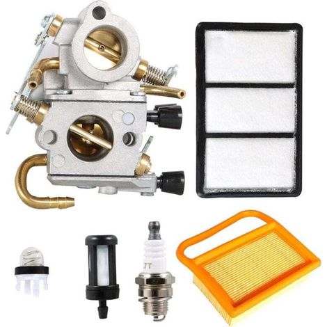 Vergaser C1Q-S118, inklusive Luftfilter, Zündkerze, Kraftstoffleitung, Starterpumpe und Kraftstofffilter, kompatibel mit der Stihl TS410 TS420 4238 120 0600 Kapp- und Gehrungssäge