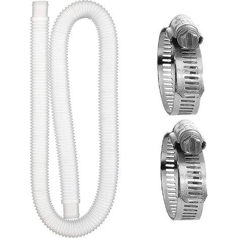 XueQiee 1/2 Pctuyau De Piscine - Tuyau De Rechange De Piscine 32mm/1.25in De Diamètre - 1m / 39in De Longueur avec Clips Tuyau De Vidange De Piscine Facile à Installer (1/5)