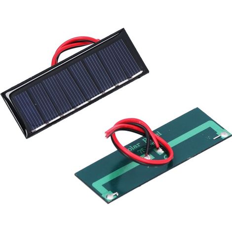 Panneau solaire 0.2W 4V avec fil électronique, 2 pièces en polysilicium 75x25mm pour projets scientifiques (1/5)