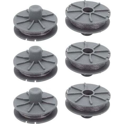 pair 5307-20 Bobine de fil de rechange 6 Pièces pour Gardena Coupe-bordure - Diamètre : 1,6 mm - 6,1 m - Pour type 9805, 9806, 9807, 9808, 9809, 9827, 8846, 8847, 8848, 9870, 9872, 9874 (1/4)