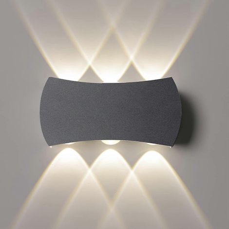 Applique murale LED intérieure 12 W, applique murale extérieure étanche IP65 1200 lm, applique murale moderne en aluminium blanc neutre 4500 K (1/5)