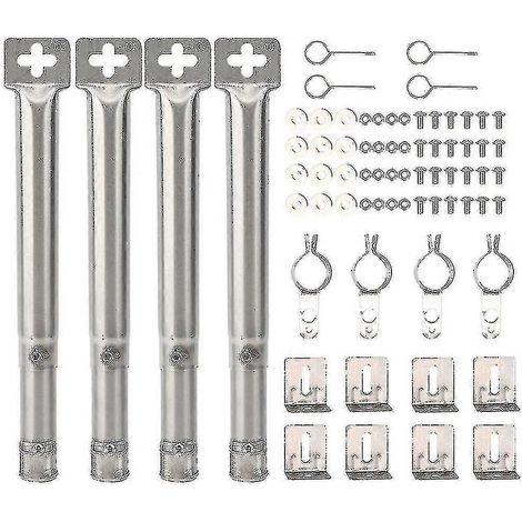 Lot de 4 brûleurs tubulaires droits universels réglables en acier inoxydable pour barbecue à gaz (1/4)