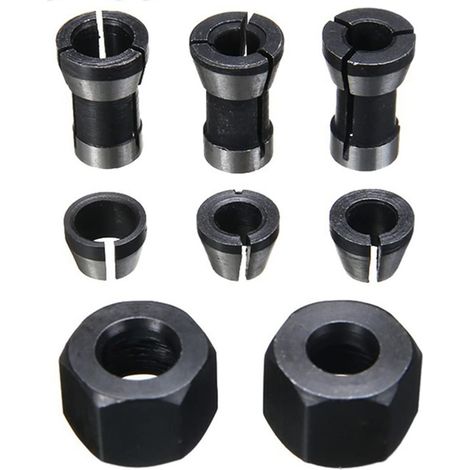 Herklotzn 8 Adet Yüksek Hassasiyetli Pense Adapter 6 mm / 6,35 mm / 8 mm Pense Chuck Gravür Kesme Makinesi Yönlendirici Freze Aracı (1/5)