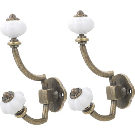 Antiker Garderobenhaken – Strandmotiv – Messing/Zink – dekorative Wanddekoration – 2 Stück
