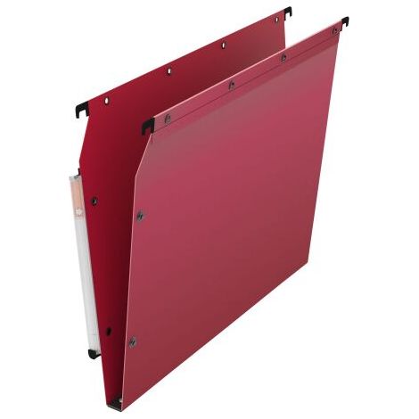 Dossier suspendu plastique pression L'Oblique AZ fond 1,5 cm pour armoire - rouge - Lot de 10