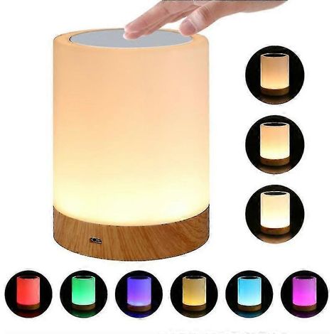 Lampe de table tactile, lampe de chevet à intensité variable avec lumière blanche chaude (1/5)