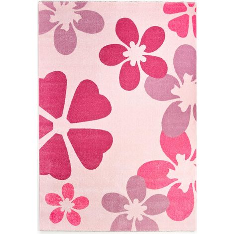 Tapis enfant tissé 120x170 rose rectangle BLUME (1/4)