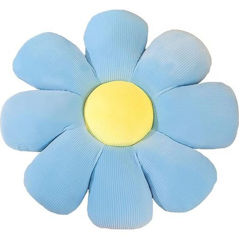 (38 cm, bleu) Oreiller Mignon avec des Fleurs Tapis de Sol en Peluche Chaise de Bureau Tatami Flower Mat Coussins décoratifs (1/4)