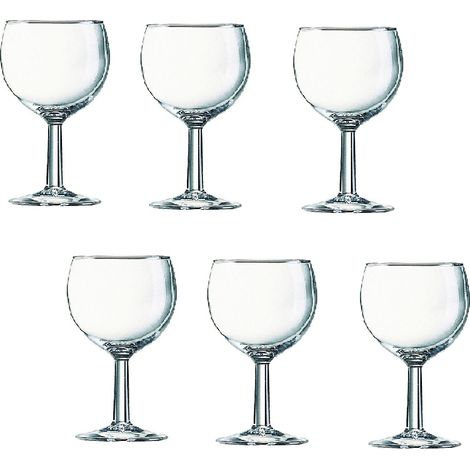 Set 6 Bicchieri Ballon Vetro Trasparente 22,4cl Per Caffè Latte Spumanti Liquori Cocktail e Vini (1/4)