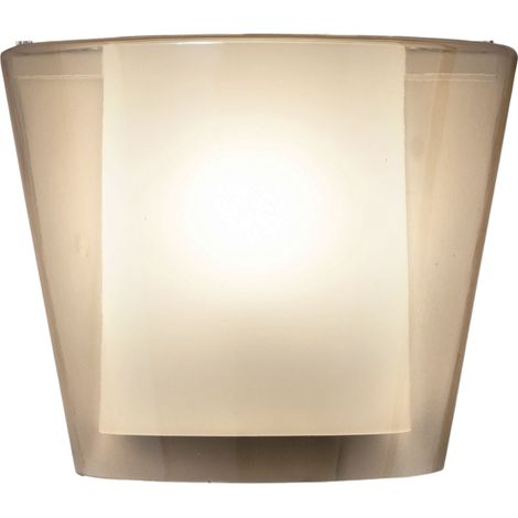 Applique Murale Viki En Métal Et Verre Ambré, E27 40W, Design Élégant, Usage Intérieur Ip20, 28,5 X 14,5 X 23,5 Cm, Luminaire Intérieur Classe 1. (1/3)