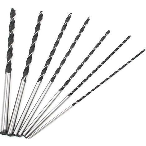 Foret hélicoïdal Extra long 300mm, ensemble d'outils de 7 pièces en acier trempé à haute teneur en carbone 4-10mm pour le perçage du bois